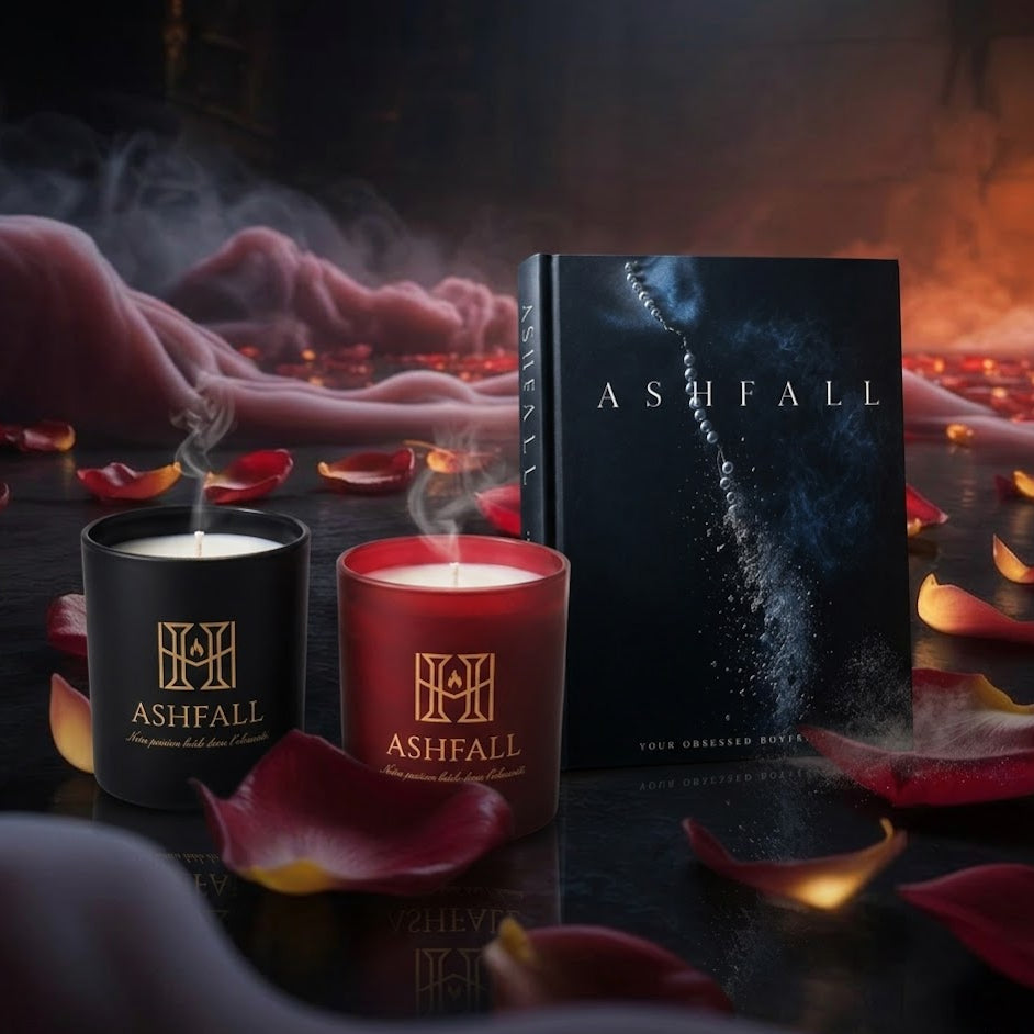 Ashfall Starter-Bundle - Hintergrundbild, Kerze und Lesezeichen